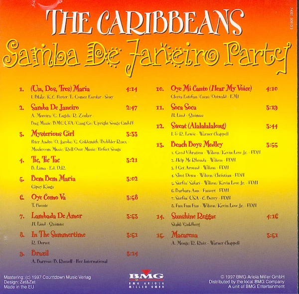 The Caribbeans (5) - Samba De Janeiro Party (CD, Album) - Image 2