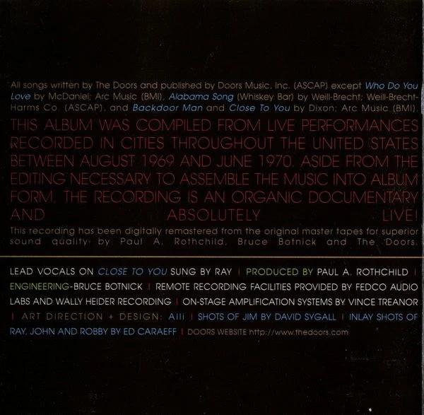 The Doors - Absolutely Live (CD, Album, RE, RM) - Image 4