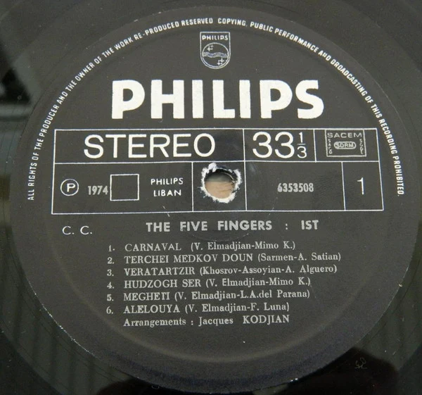 The Five Fingers  - 1st (LP, Album) - Image 3