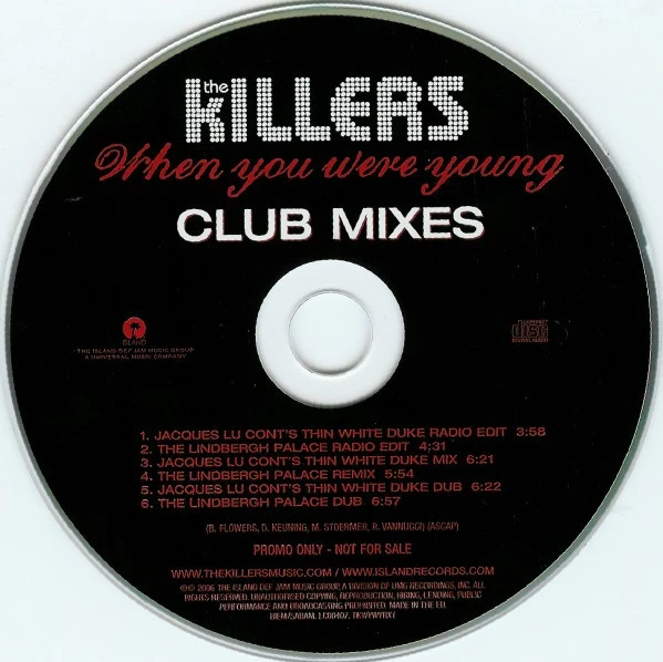 The Killers - When You Were Young (Club Mixes) (CD, Single, Promo) - Image 3