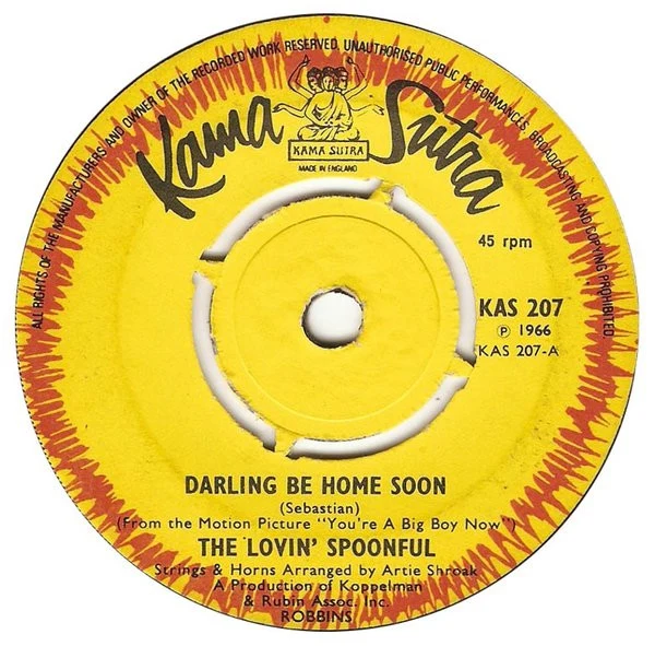 The Lovin' Spoonful - Darling Be Home Soon (7", Single, Pus)