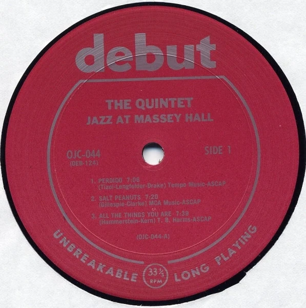 The Quintet - Jazz At Massey Hall (LP, Album, Mono, RE, Pit) - Image 2