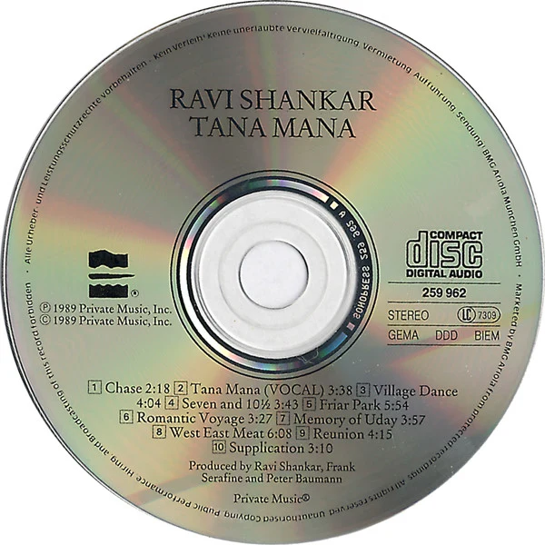 The Ravi Shankar Project* - Tana Mana (CD, Album) - Image 5