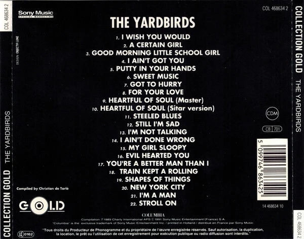 The Yardbirds - Collection Gold (22 Titres Originaux) (CD, Comp) - Image 2