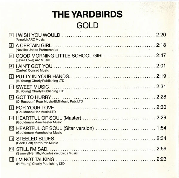 The Yardbirds - Collection Gold (22 Titres Originaux) (CD, Comp) - Image 4