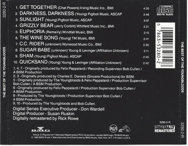 The Youngbloods - The Best Of The Youngbloods (CD, Comp, RM) - Image 3