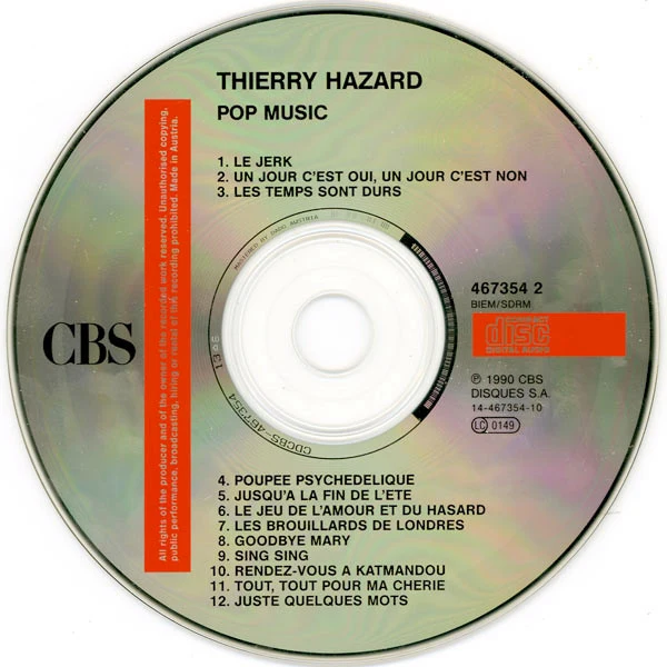 Thierry Hazard - Pop Music (CD, Album) - Image 4