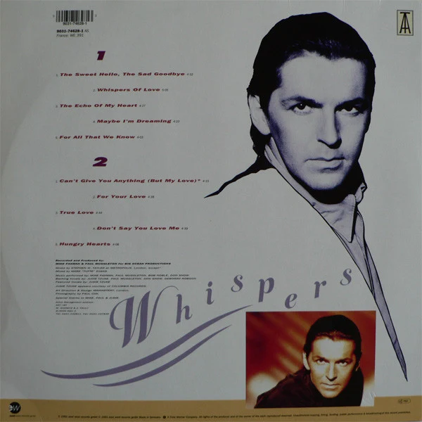 Thomas Anders - Whispers (LP, Album) - Image 2