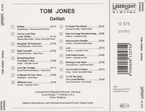 Tom Jones - Delilah (CD, Comp) - Image 4