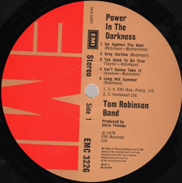 Tom Robinson Band - Power In The Darkness (LP, Album) - Image 3