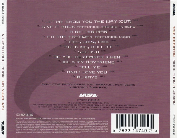 Toni Braxton - More Than A Woman (CD, Album, Enh) - Image 3