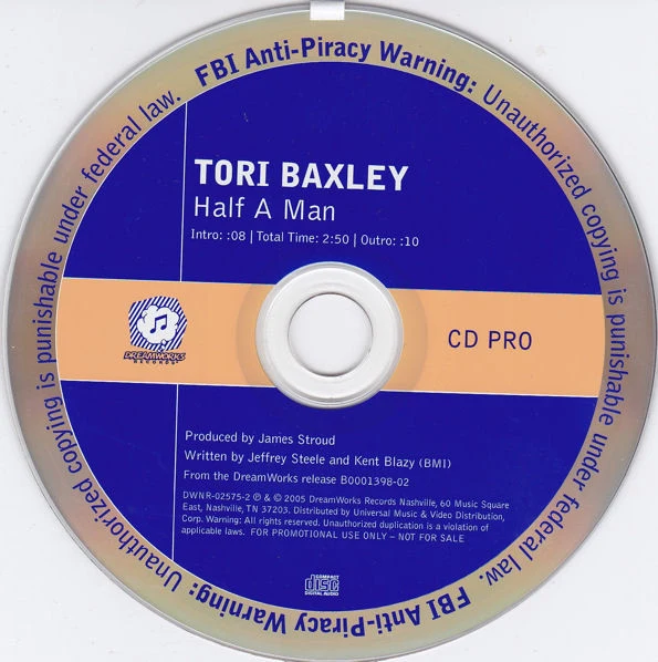 Tori Baxley - Half A Man (CD, Single, Promo) - Image 3