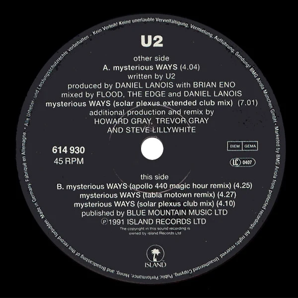 U2 - Mysterious Ways (12", Maxi) - Image 4