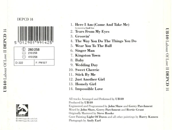 UB40 - Labour Of Love II (CD, Album) - Image 2
