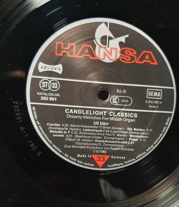 Uli Dorr - Candlelight Classics (LP, Album) - Image 3