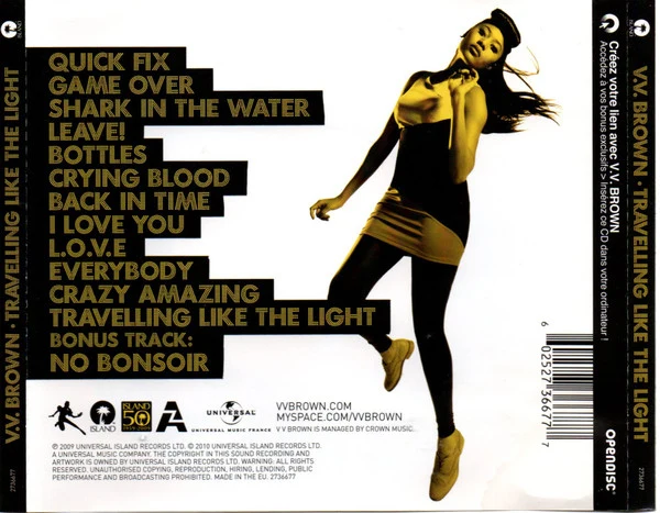V.V. Brown - Travelling Like The Light (CD, Album, Enh) - Image 2