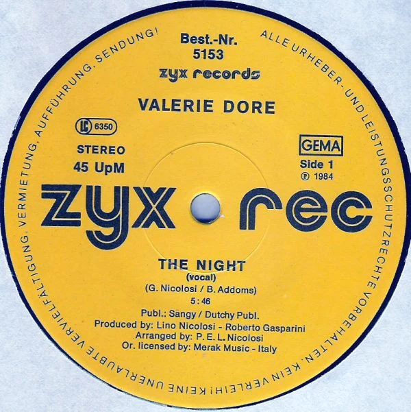 Valerie Dore - The Night (12", Maxi) - Image 3