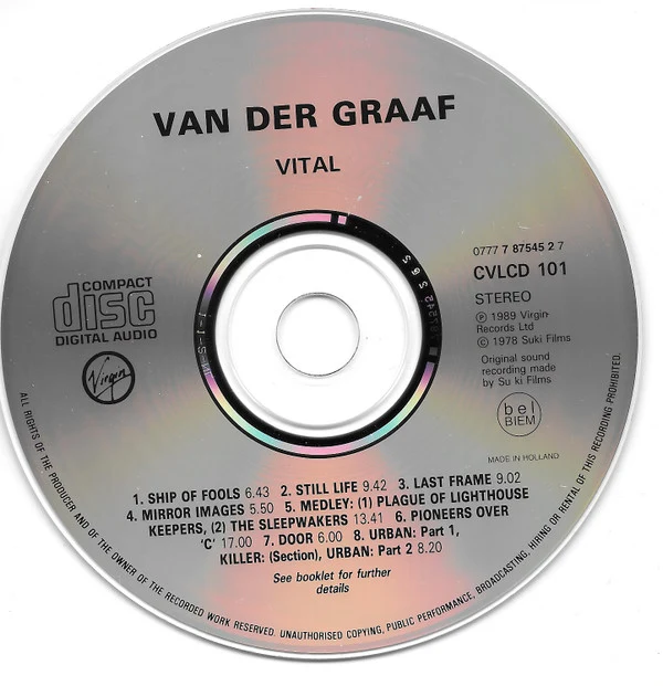 Van Der Graaf* - Vital (CD, Album, RE) - Image 3
