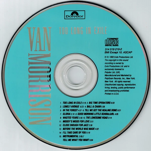 Van Morrison - Too Long In Exile (CD, Album) - Image 3