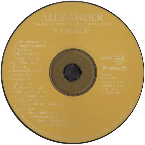 Vangelis - Alexander (Original Motion Picture Soundtrack) (CD, Album) - Image 3