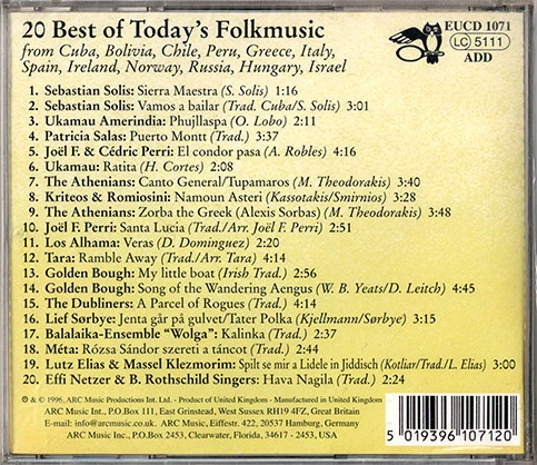 Various - 20 Best Of Today's Folk & World Music (CD, Comp) - Image 2