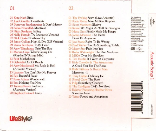 Various - Acoustic Songs 1 (2xCD, Comp) - Image 2