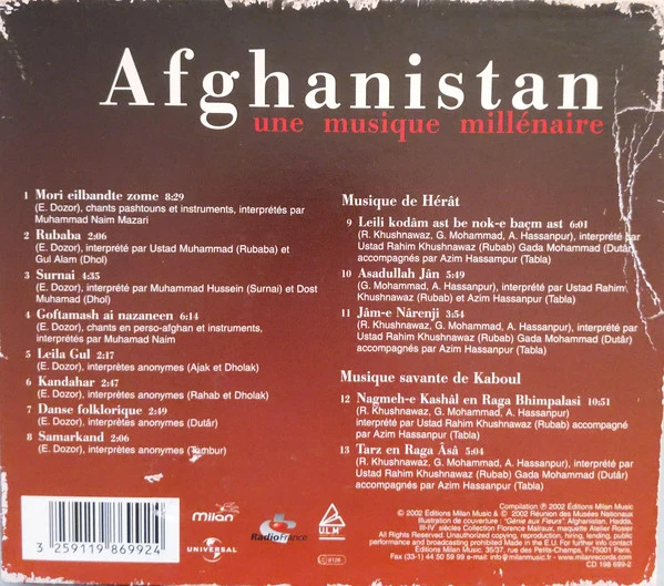 Various - Afghanistan (Une Musique Millenaire) (CD, Album) - Image 2
