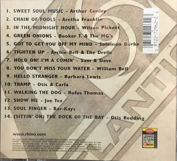 Various - Atlantic Ultimate '60s Soul Sensations! (CD, Album, Comp) - Image 2