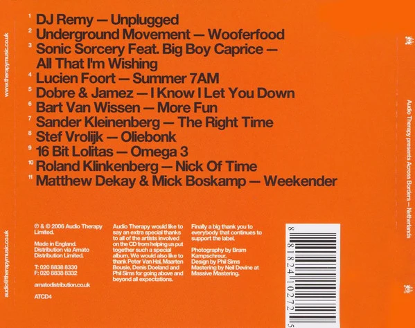 Various - Audio Therapy Presents Across Borders - Netherlands (CD, Comp) - Image 2