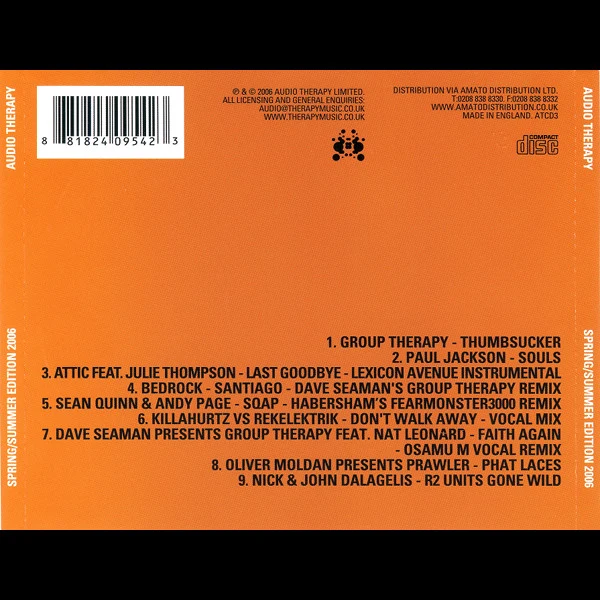 Various - Audio Therapy - Spring/Summer Edition 2006 (CD, Comp) - Image 2