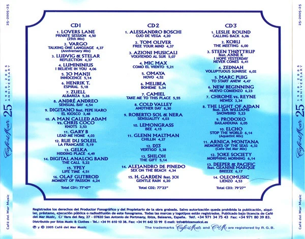 Various - Café Del Mar - 25th Anniversary (1980-2005) (3xCD, Comp) - Image 3