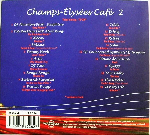 Various - Champs-Élysées Café 2 (CD, Comp, Dig) - Image 2