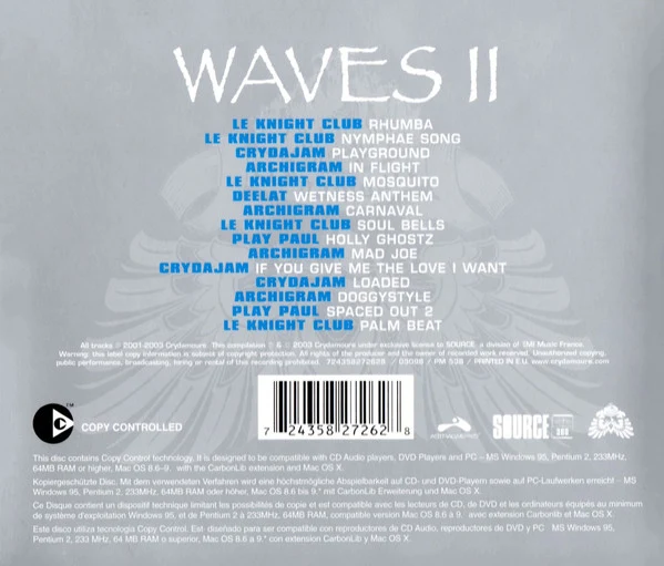 Various - Crydamoure Presents Waves II (CD, Comp, Copy Prot., Mixed) - Image 2
