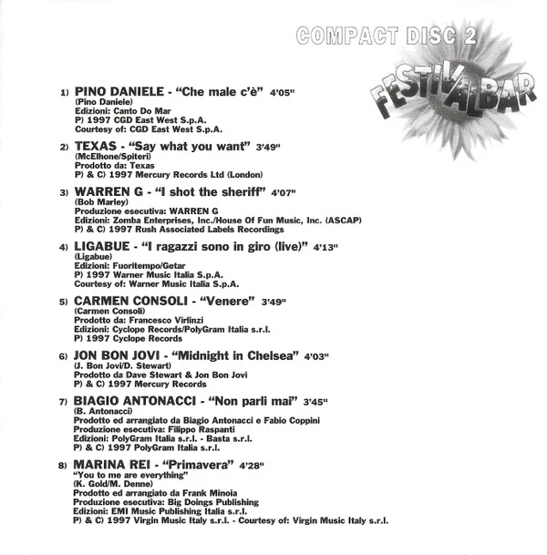 Various - Festivalbar 97 (2xCD, Comp) - Image 4