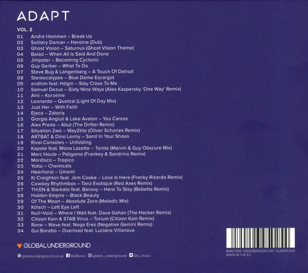 Various - Global Underground: Adapt #2 (CD, Comp, Mixed) - Image 2