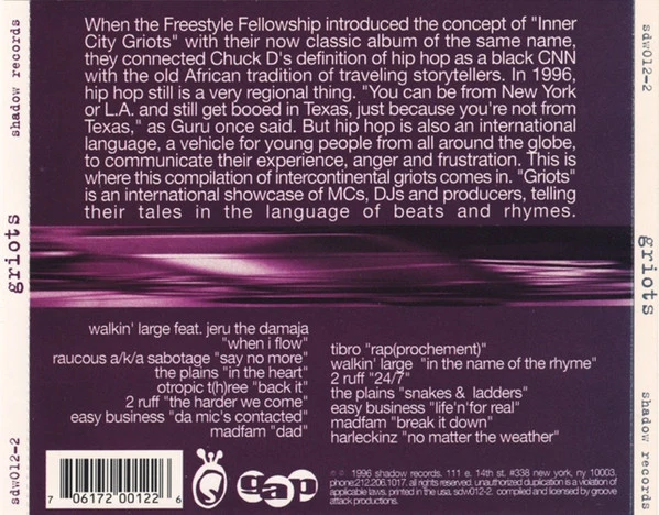 Various - Griots (CD, Comp) - Image 3