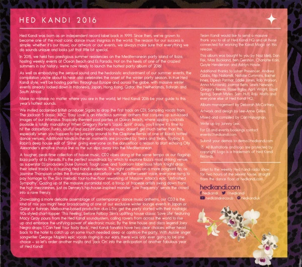 Various - Hed Kandi 2016 (3xCD, Comp, Mixed) - Image 3