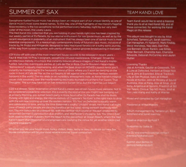 Various - Hed Kandi: Summer Of Sax (2xCD, Comp, Mixed) - Image 3