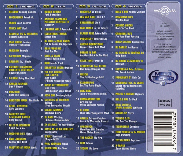 Various - Mega Techno 8 (4xCD, Comp) - Image 2