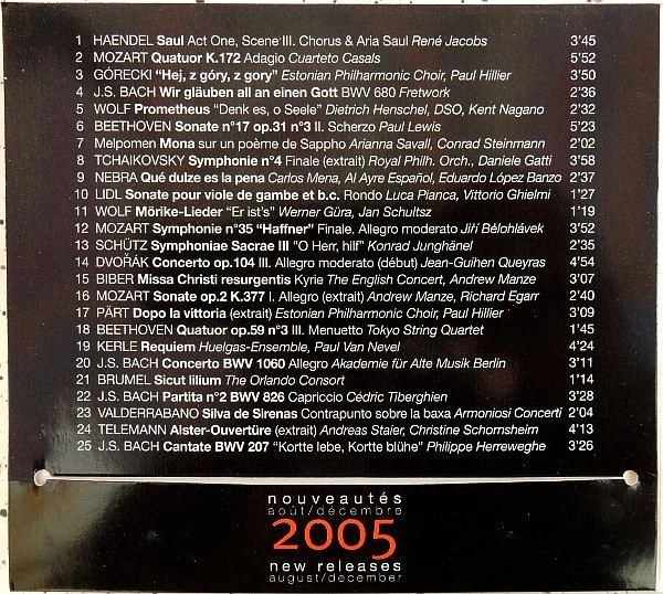 Various - Nouveautés Harmonia Mundi Août/Décembre 2005 - August/December New Releases (CD, Comp, Promo, Smplr) - Image 3