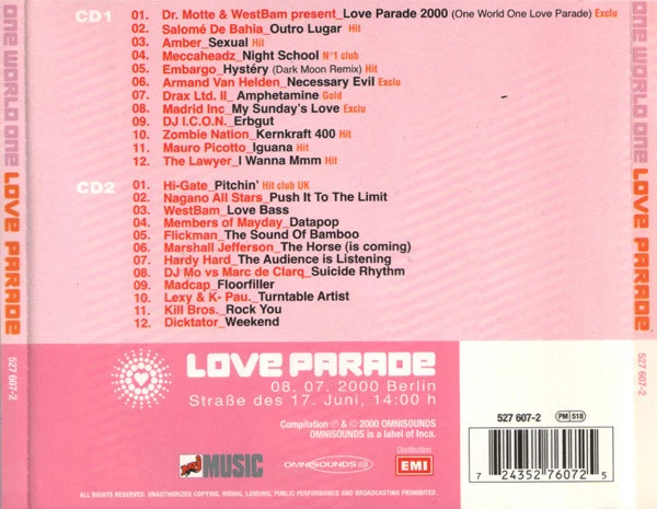 Various - One World One Love Parade - The Compilation 2000 (2xCD, Comp) - Image 2