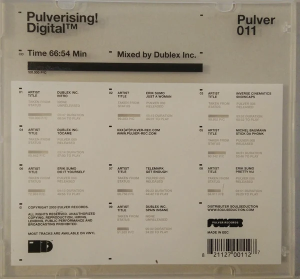 Various - Pulverising! Digital (CD, Mixed) - Image 3