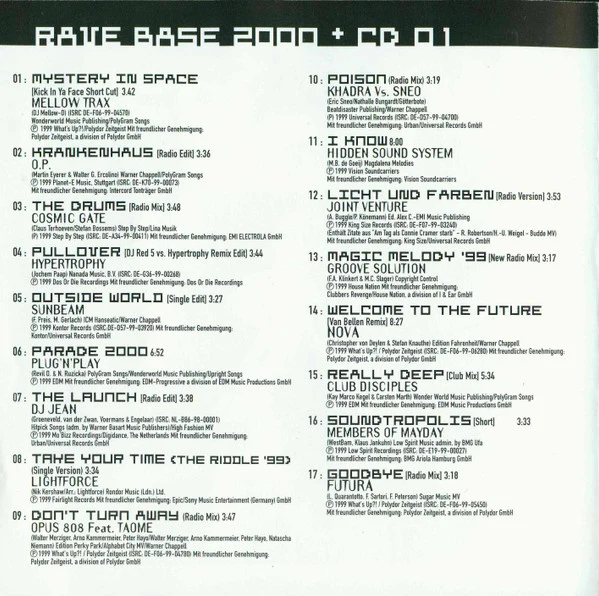 Various - RaveBase 2000 (2xCD, Comp) - Image 3