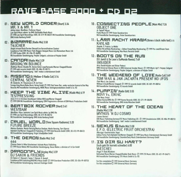 Various - RaveBase 2000 (2xCD, Comp) - Image 4