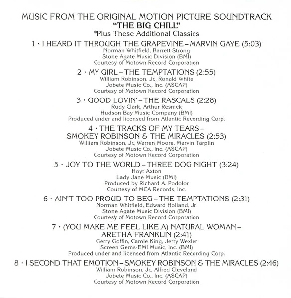 Various - The Big Chill (Original Motion Picture Soundtrack) (CD, Comp, RP) - Image 5