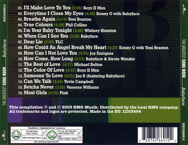 Various - The Greatest Songbook - Babyface (CD, Comp, Copy Prot.) - Image 2