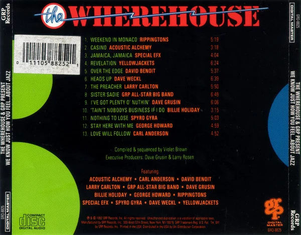 Various - The Wherehouse & GRP Present We Know Just How You Feel ... About Jazz The Jazz Sampler (CD, Comp) - Image 2