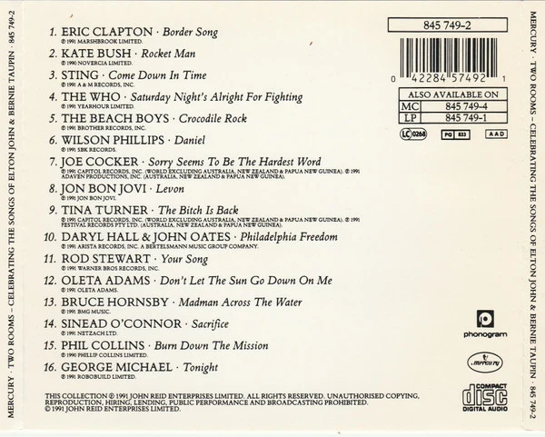 Various - Two Rooms - Celebrating The Songs Of Elton John & Bernie Taupin (CD, Album) - Image 2