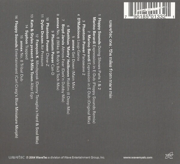 Various - WaveTec One: The Miles From Mars Mix (CD, Comp, Mixed, Dig) - Image 2