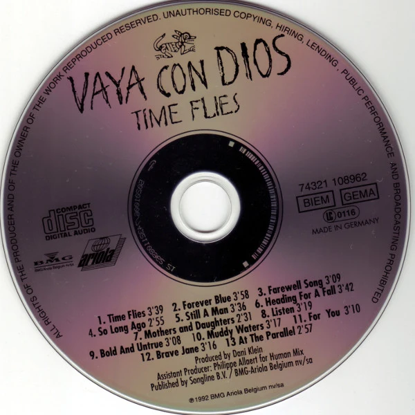 Vaya Con Dios - Time Flies (CD, Album, RP) - Image 3